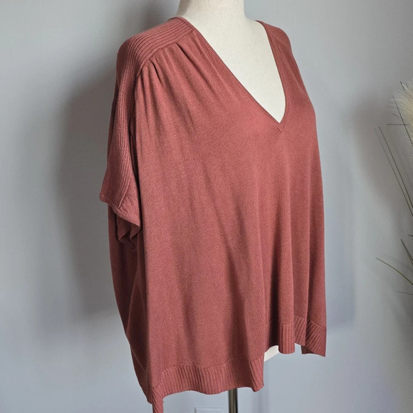 Anthropologie, New, Clara Terracotta Linen Blend Oversized Knit Top Size Small - Picture 5 of 11